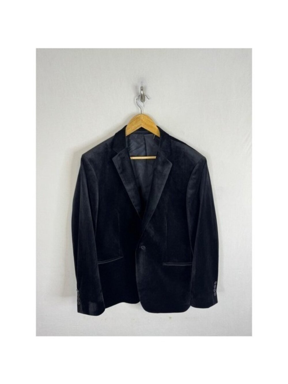 GUESS Los Angeles Mens Slim Fit Black Velvet Blazer Jacket Size 42 M64N31K54M0